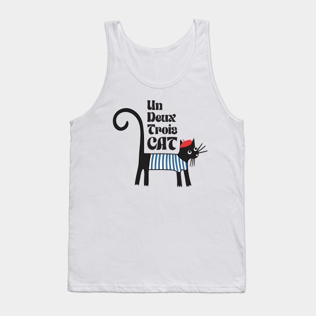 Un, Deux, Trois, CAT Tank Top by INLE Designs